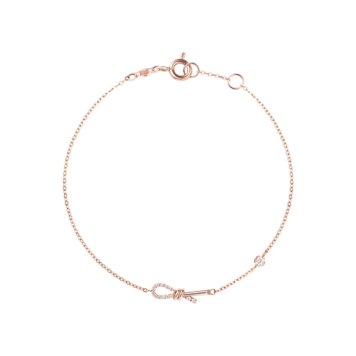 스톤헨지 여성 Love Knot 14K 큐빅 팔찌_SA24C24P_이미지