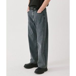 트릴리온 바이오스톤 워싱 와이드 데님 팬츠 (블루그레이)_이미지