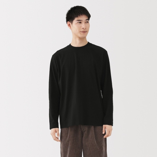 MUJI 남성 기모 저지 크루넥 긴소매 티셔츠 AB1MTA5A