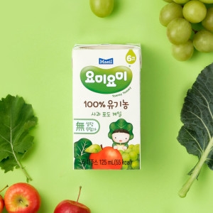 매일유업 요미요미 유기농주스 사과포도케일 125ml (4개)