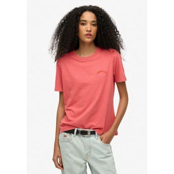 슈퍼드라이 Co 코 에센셜 로고 워시드 기본 티셔츠 홀리 베리 레드 7495893_이미지