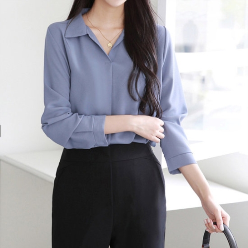 카라 오픈 긴팔 블라우스_C2408BL064C_H