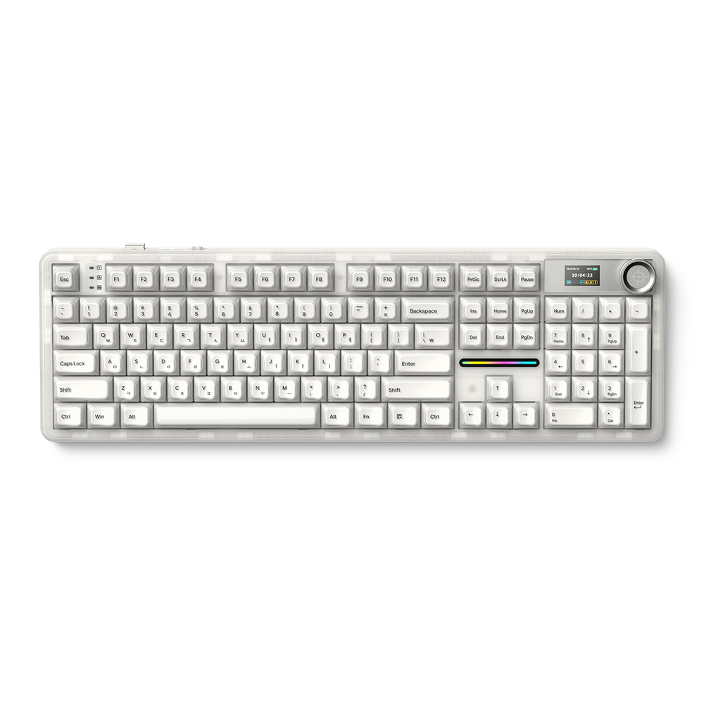 AULA F108 PRO 유무선 기계식 크리스탈 화이트 (저소음 로즈축)_이미지