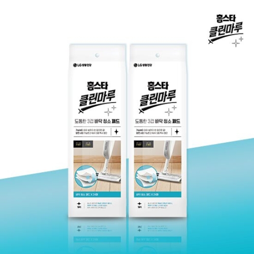 LG생활건강 홈스타 클린마루 도톰한 3겹 바닥청소패드 24매 (2개)_이미지