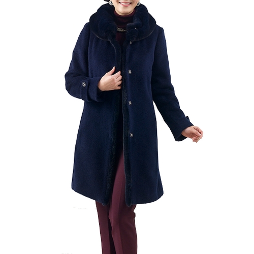 네오킴 마담엘레강스 안나 풀스킨 밍크카라 알파카 코트 K174CT01