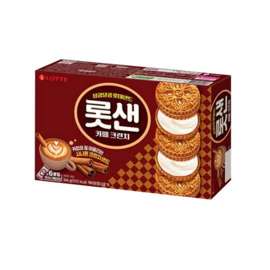 롯데웰푸드 롯샌 카페크런치 시나몬 306g (3개)