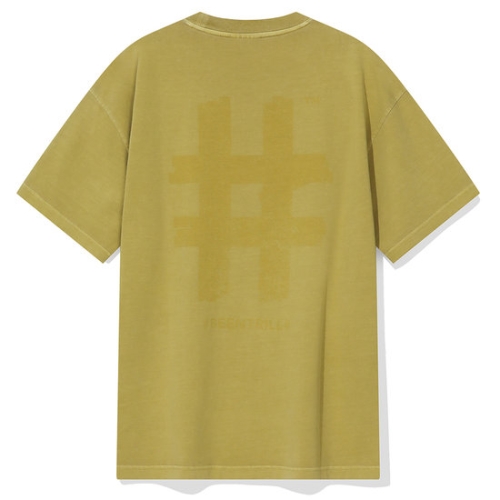 스탬프 해시태그 가먼트 다잉 티셔츠 머스타드_BA262TS004MS