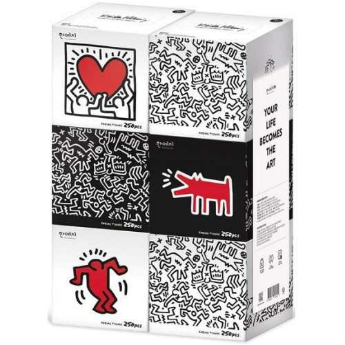 한예지 ㅤ키스해링 오리지널 미니 미용티슈 250매 (6개입) *4팩_이미지