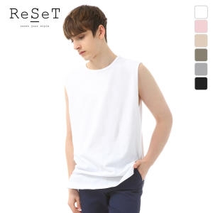  RESET 리셋 남여공용 무지 박스 민소매