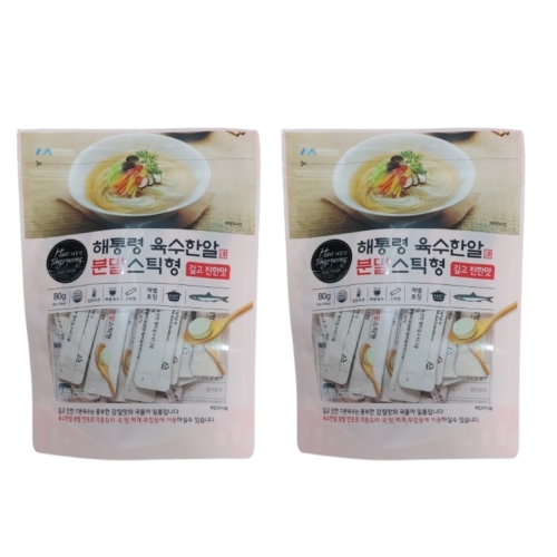 해통령 육수한알 분말 스틱형 깊고 진한맛 80g(4gx20포) (2개)_이미지