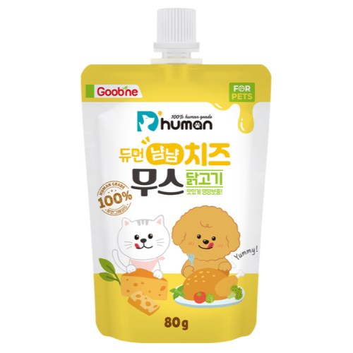 듀먼 냠냠 치즈 무스 닭고기 80g (4개)_이미지