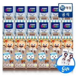 애경 2080 키즈 3스텝 브레드 이발소 치약 소다버블향 80g (12개)