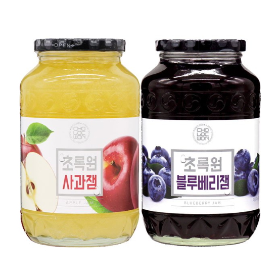 초록원 블루베리잼 1kg+사과잼 1kg이미지입니다. 누르면 해당 게시물로 새창이동합니다.