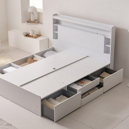 트리플 아리아 포서랍 LED침대 SS (9존유로탑독립)_이미지