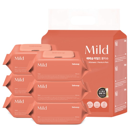 베베숲 마일드 물티슈 캡형 80매
