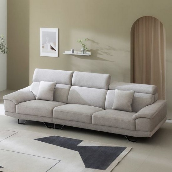 세계로가구 로이스 조야 아쿠아텍스 패브릭 소파 4인용 (스툴별도)