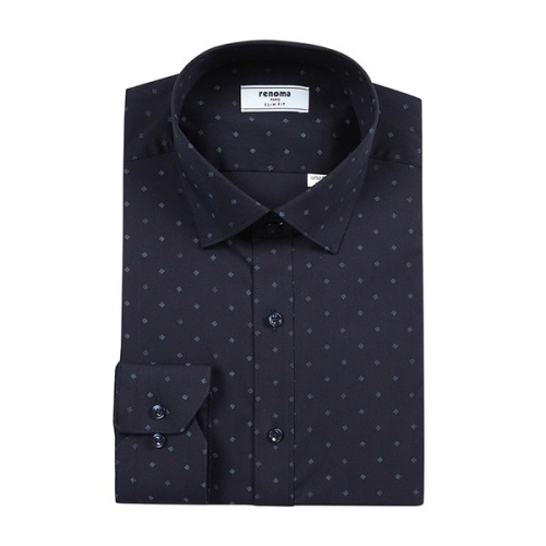 레노마 슬림핏 구김없고 착용감이 편한 CP SPAN 평직 멀티도트 프린트 긴팔셔츠 RMFSL0257