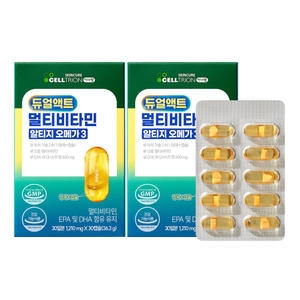 셀트리온스킨큐어 이너랩 듀얼액트 멀티비타민 알티지 오메가 30정 (2개)_이미지