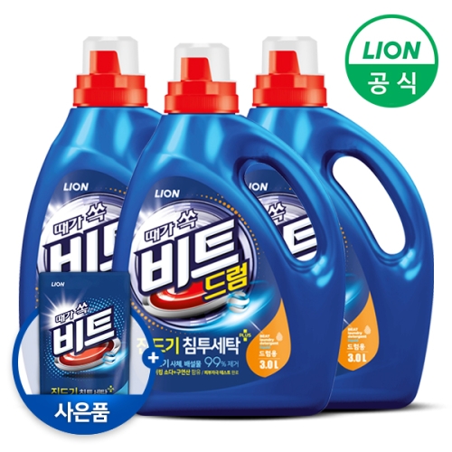 라이온코리아 비트 진드기 침투세탁 드럼용 3L (3개)