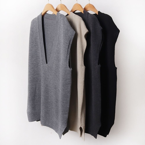 아이우먼 빅사이즈니트베스트 B475L504 하찌롱루즈니트조끼 EB