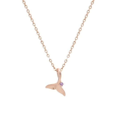 미니골드 14K 행운 탄생석 달리아 고래꼬리 금목걸이 -라벤더 NJUS4018-6_MA_이미지
