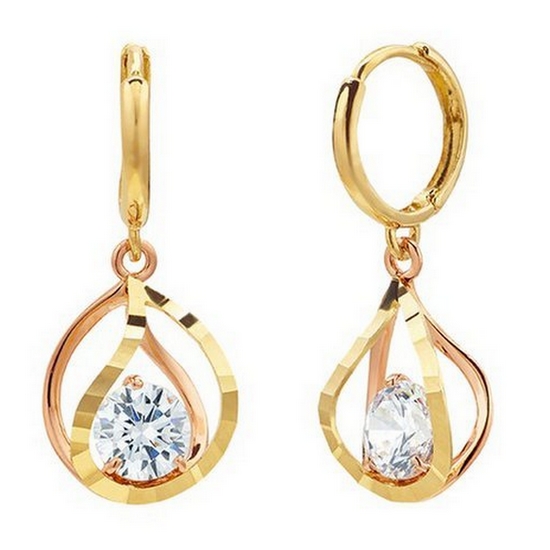 새미쥬얼리 18K 한방울 큐빅 원터치 귀걸이