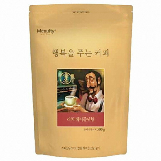 한국맥널티  행복을 주는 커피 리치 헤이즐넛향 500g (2개)
