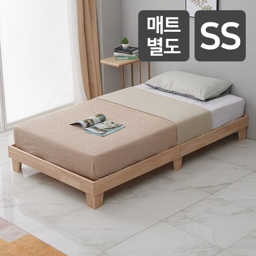 동서가구 우노 원목 무헤드 평상형 침대 SS (매트별도)_이미지