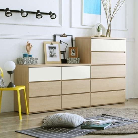 BIF보루네오 투톤 매치 서랍장 세트 A 2000