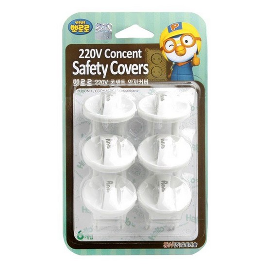 삼원캐슬 뽀로로 220V 콘센트 안전커버 6P
