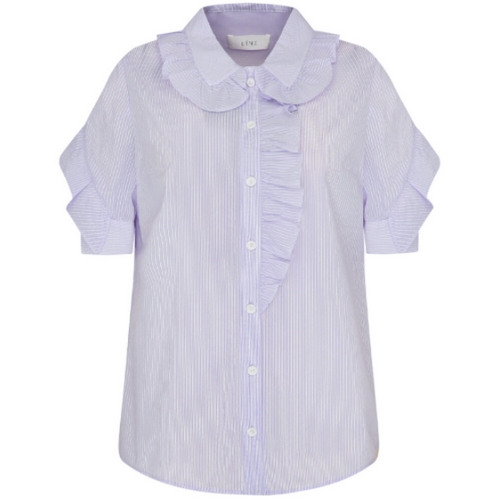 린컴퍼니 라인(LINE) 스트라이프 러플 블라우스 NWBLKD0200