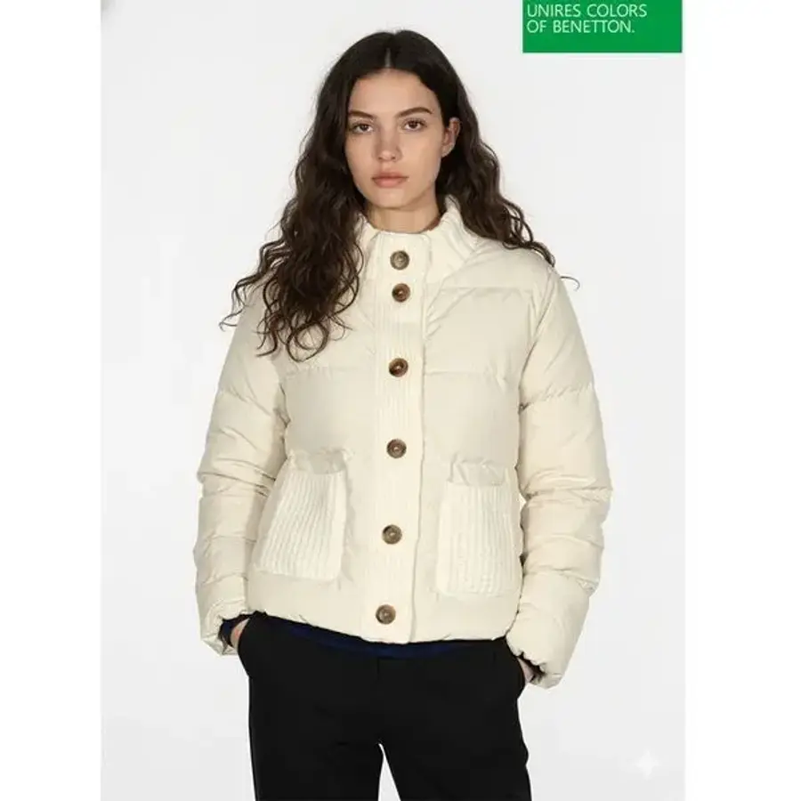 베네통 뜨개 자수 니트 경량 구스패딩 BAPDA1461IV 978361