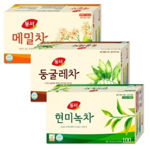 동서 현미녹차100T+둥글레차100T+메밀차100T 1.5ml 3개 100개_이미지