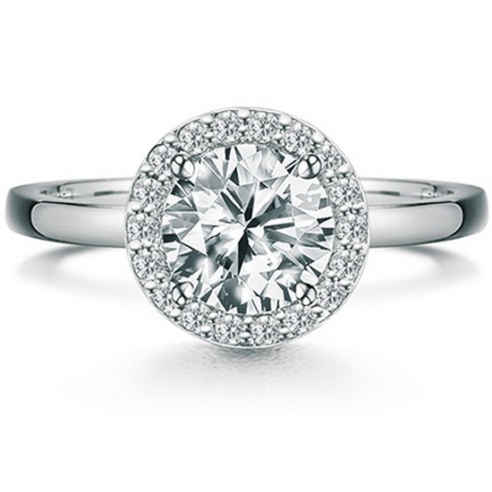 이랜드 로이드 L-Diamond 캐럿 헤일로 솔리테어 White gold 14K 반지_LRD22021D