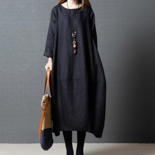 오너클랜 여성용 린넨 루즈핏 롱 원피스 스커트 WFLLQ0O260305이미지입니다. 누르면 해당 게시물로 새창이동합니다.