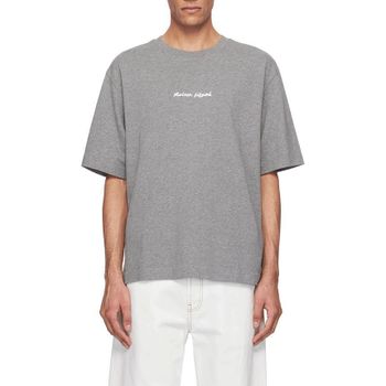 메종키츠네 로고 라인 핸드라이팅 오버사이즈 티셔츠 137832386