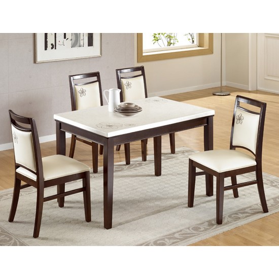 베이직팩토리 암스텔 대리석 식탁 1200 (의자4개)_이미지