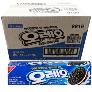 크래프트 오레오 초콜릿 샌드위치 쿠키 화이트크림 100g (24개)_이미지