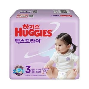 유한킴벌리 하기스 2023 맥스드라이 밴드형 3단계-공용 (72매)