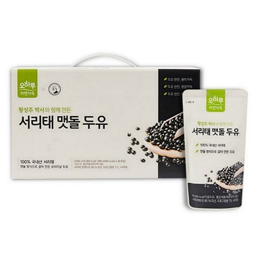 오하루자연가득 황성주 박사와 함께 만든 서리태 맷돌 두유 180ml (80개)