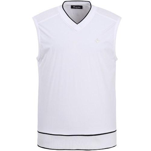 레노마골프 앞판 우븐 믹스 니트 베스트 RMSVM1206 (101, 화이트)_이미지