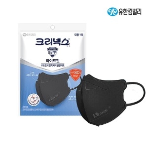 유한킴벌리 크리넥스 데일리 입체형 황사마스크 KF80 대형 블랙 1매입