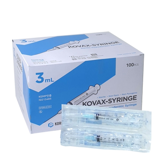 한국백신 일회용주사기 3ml 24Gx19mm 100개입 100개