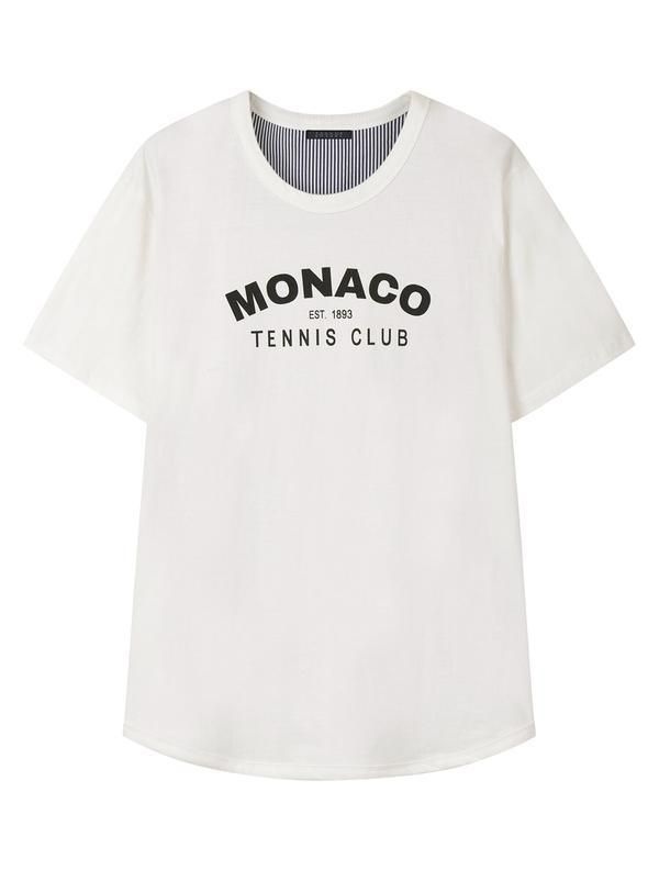 탱커스 모나코 레터링 라운드 반팔 티셔츠 TY1TS004L0