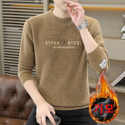 지고다그 남성 라운드넥 기모 니트 스웨터 따뜻한 겨울 필수템 캐주얼 YZH74920