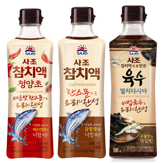 사조대림 참치액 500ml + 멸치다시마육수 500ml
