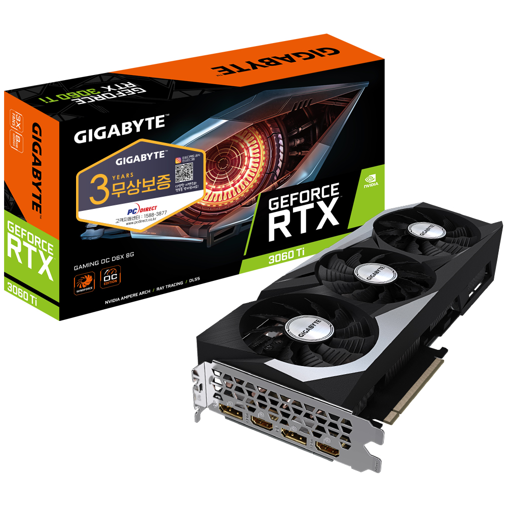 GIGABYTE ������ RTX 3060 Ti GAMING OC D6X 8GB �Ǿ���Ʈ