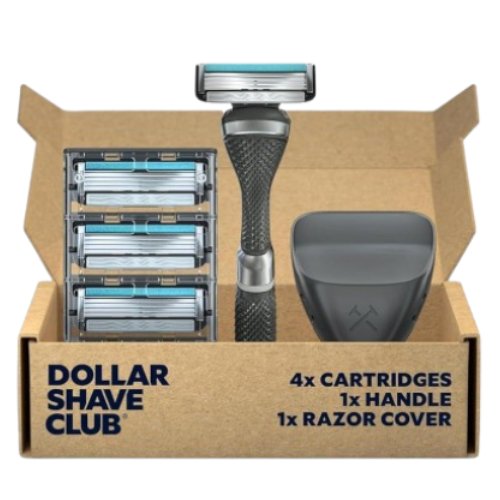 Dollar Shave Club 4중날 (해외구매, 면도기1개+날3개+커버)