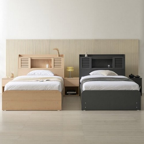 상일리베가구 트레비 LED 수납 침대 SS+SS (독립스프링)