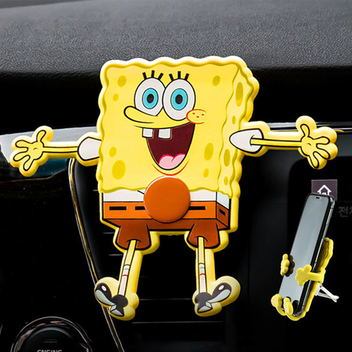 레토지엠에스 스폰지밥 차량용 스마트폰 3D 실리콘 거치대 SBC-S01_이미지